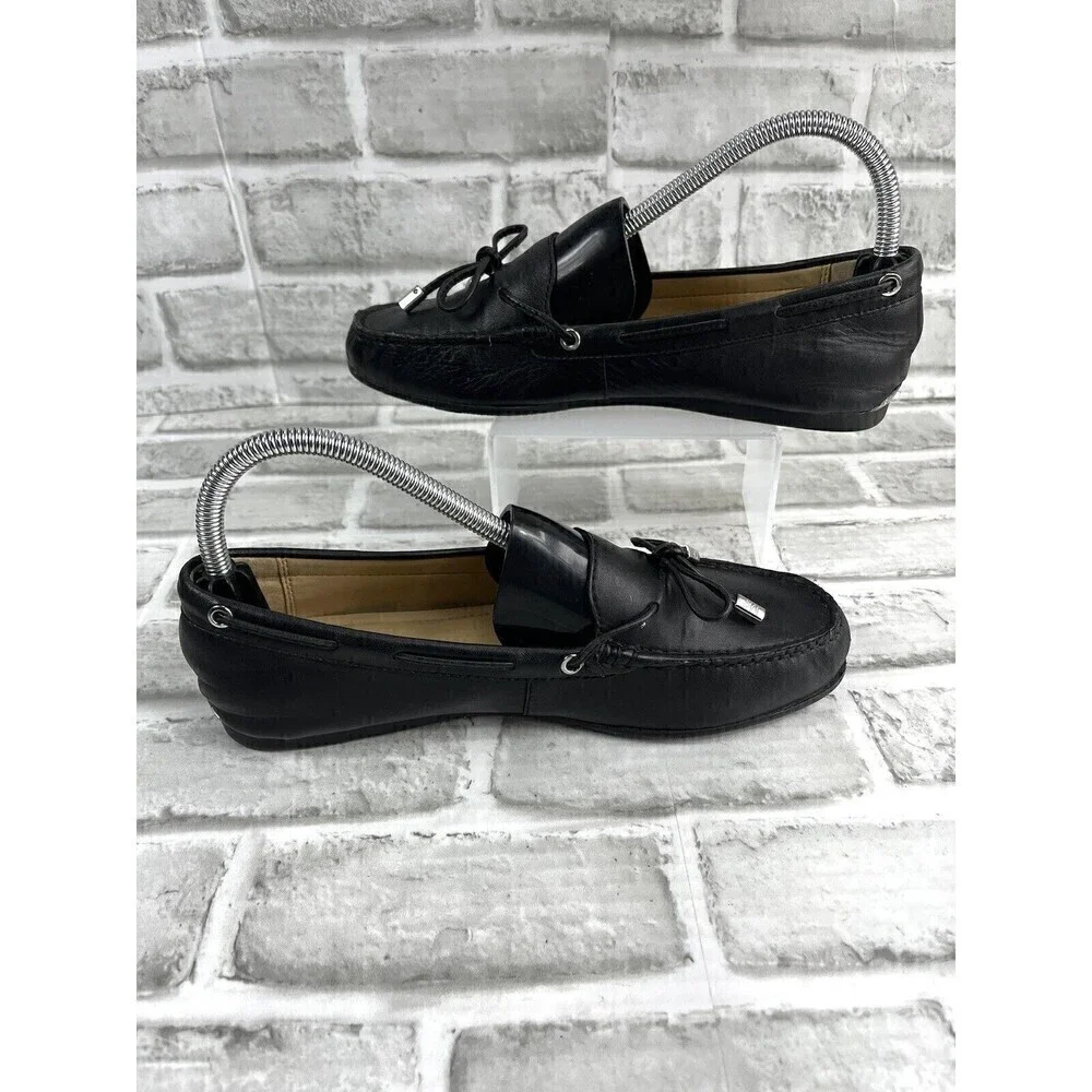 Michael Kors Daisy Women’s Size 8 Black Leather Moccasins Flats Driving Loafers